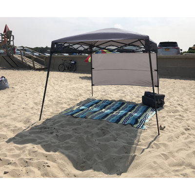 Quik Shade 7' X 7' Go Hybrid Pop-Up Compact And Lightweight Slant Leg Backpack Canopy, Charcoal