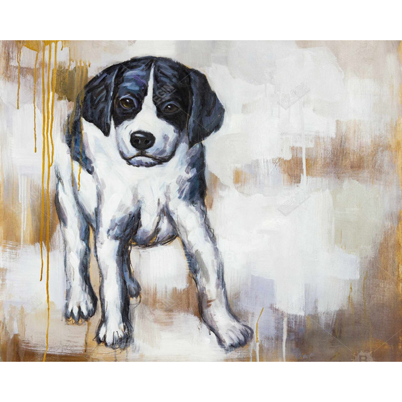 «Curious Puppy Dog» sur toile