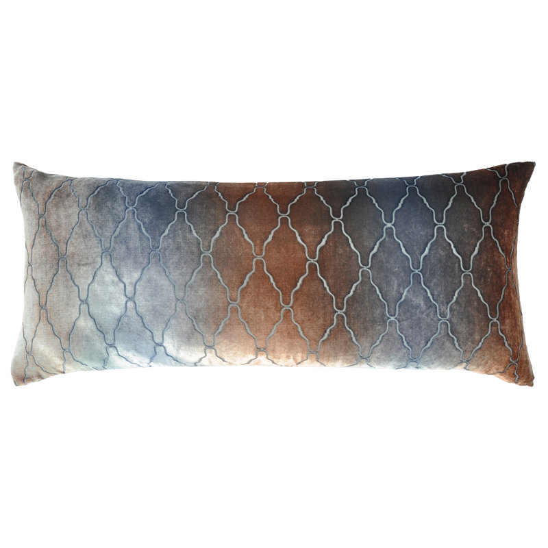 Velvet Lumbar Pillow, Gunmetal