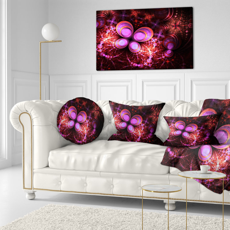 Coussin lombaire floral à fleurs fractales