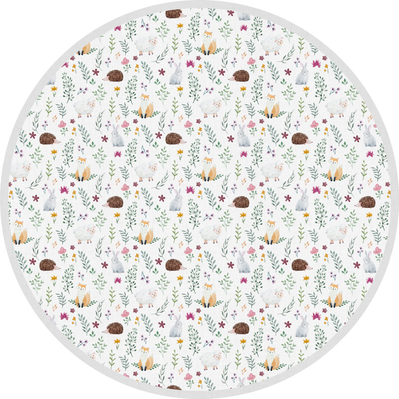 Roslind Vinyl Machine Printed Area Rug, Round 120cm