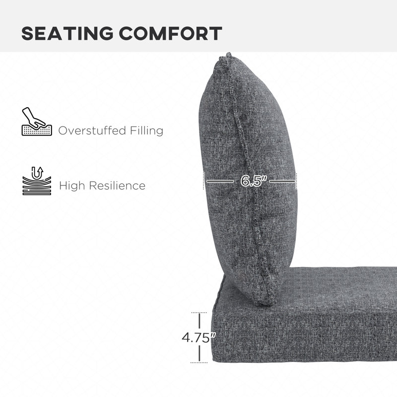 Outdoor 4.75'' Seat / Back Cushion, Gray