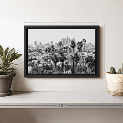 «Black California Los Angeles Skyline III Art mural»