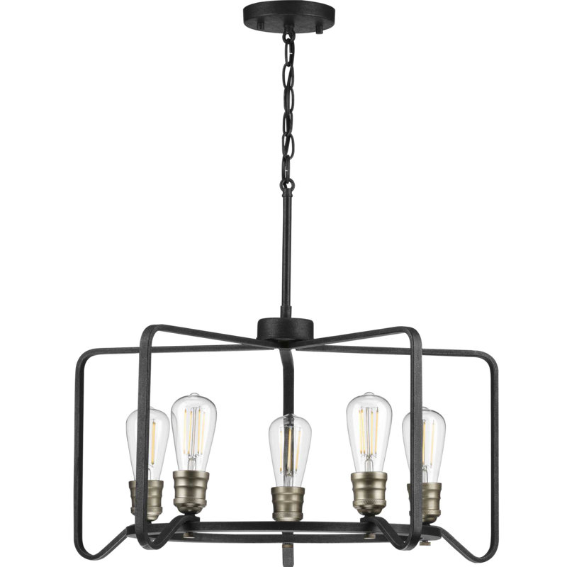 Fanning 5 - Light Steel Dimmable Geometric Chandelier