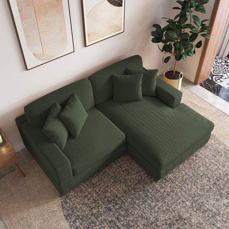 Milbrey 2-Piece Corduroy Sectional Sofa | Modern Design