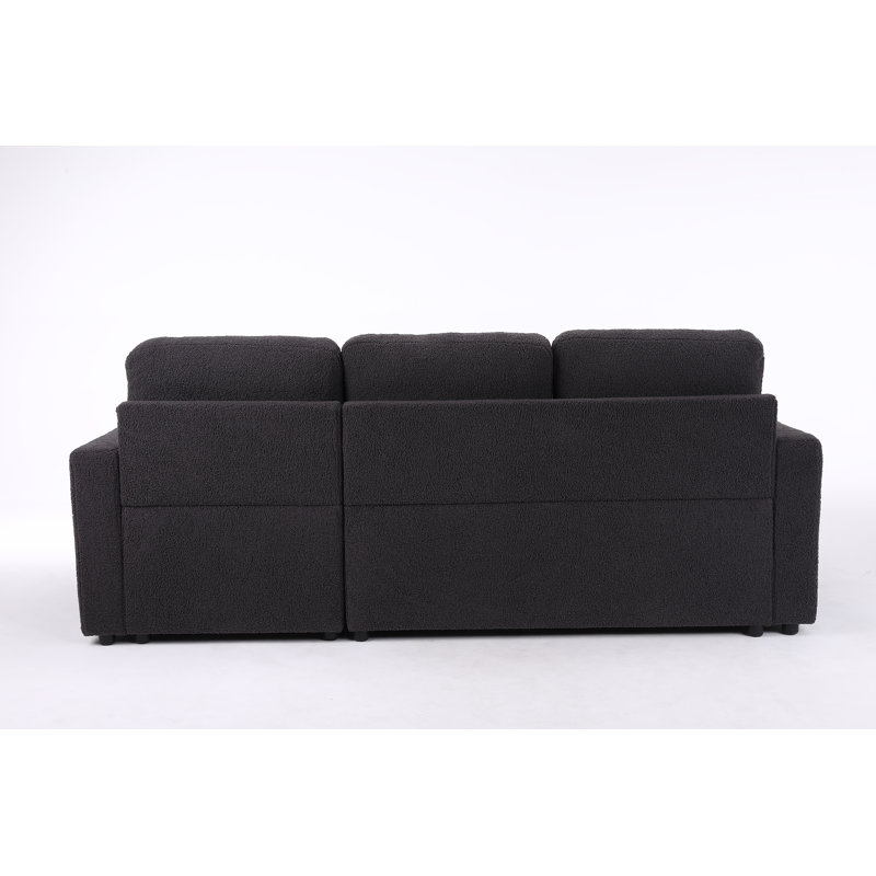 Andy Upholstered L-Shaped Sectional Right Hand Facing, Black