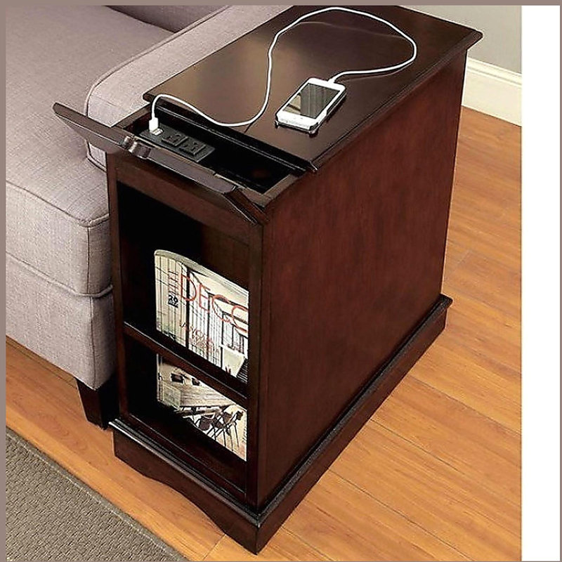Table d'appoint / table de chevet moderne de style transitionnel moderne 1pc, Cerisier