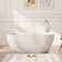 59'' x 29.5'' Freestanding Soaking Solid Surface Bathtub Stone Resin Bathtub with Overflow and Pop-up Drain, Matte White