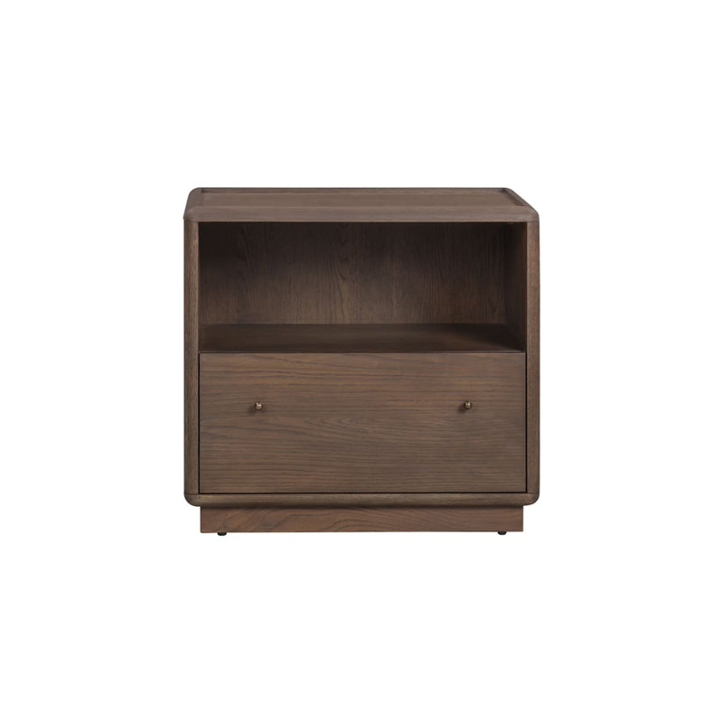 Table de chevet élégante avec rangement caché, Brun
