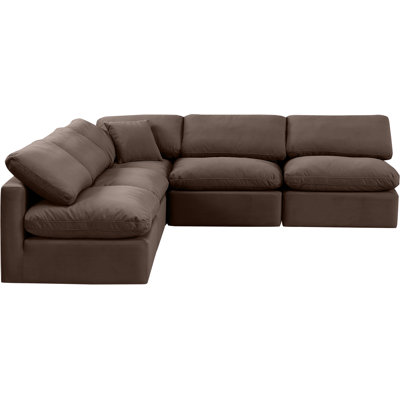 Itala Velvet L-Shaped Sectional Reversible