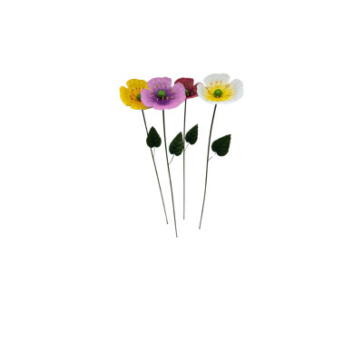 Metal Poppy Garden Stake