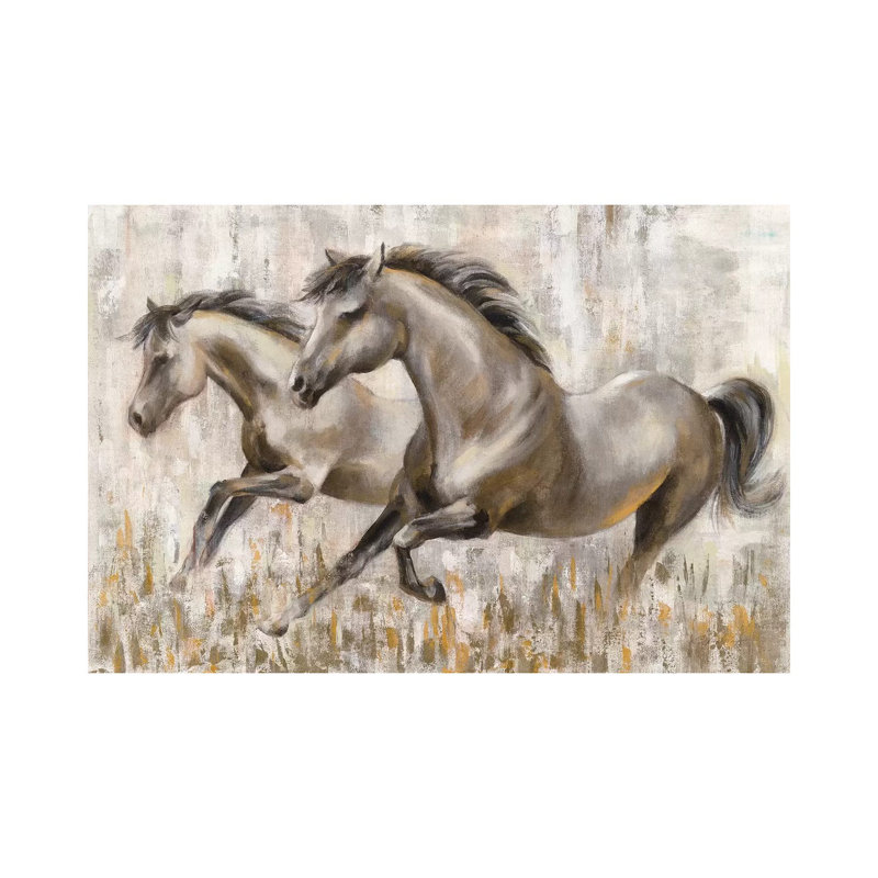 Running Horses by Silvia Vassileva - Wrapped Canvas Painting, 101.6 cm H x 66.04 cm W x 1.91 cm D