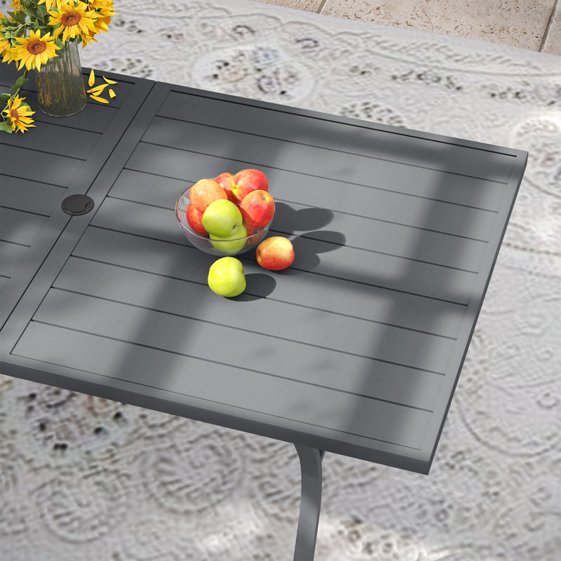 Ensemble repas extérieur pour 6 personnes avec fauteuils, Gris / Gris