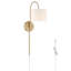 Luminaire applique murale grande portée 1 lumière en lin doré et blanc Hunter Horizon Hunter-114532193