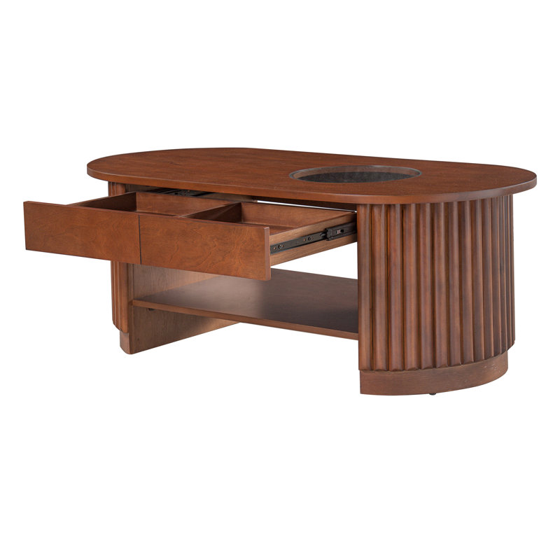 Table basse VIBE HAUS Mid-Century, Marron foncé