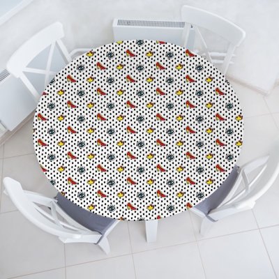 East Urban Home Retro Fitted Round Tablecloth Diameter Multicolor