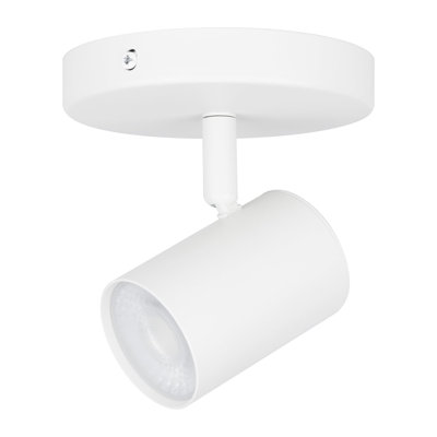 East Grove Home Amped Collection LED 10W 808 Lumens Adjustable Monopoint 5-CCT Selectable with Canopy for Junction Box in White