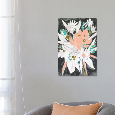 Charcoal Bouquet I by June Erica Vess - Wrapped Canvas Gallery-Wrapped Canvas Giclée