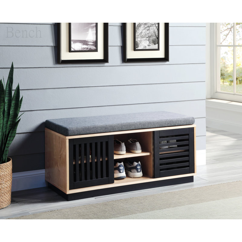 Banc de rangement rembourré en tissu Werbel