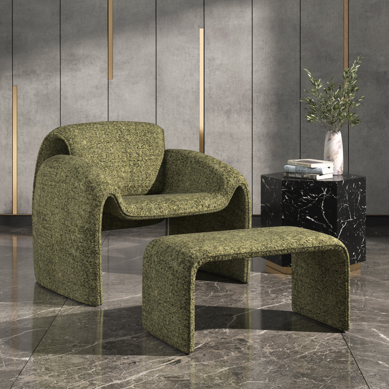 Fauteuil d'appoint avec repose-pieds Gainsborough, Vert mousse