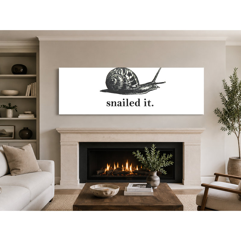 «Snailed It», art mural panoramique sur toile, 30" W x 10" H