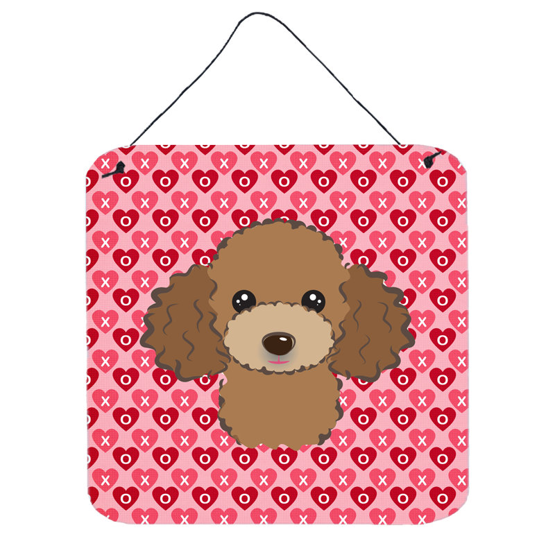Décoration murale Poodle Hearts, Brun chocolat