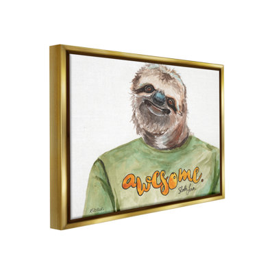 «Sloth With Awesome Chemise Floater Frame» sur toile