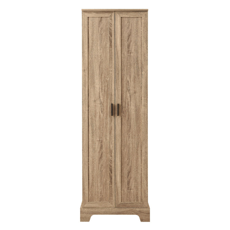 Storage Cabinet With Two Doors For Bathroom, Office, Adjustable Shelf, MDF Board, Brown (Old Sku:N725P181207D/WF302824AAD)