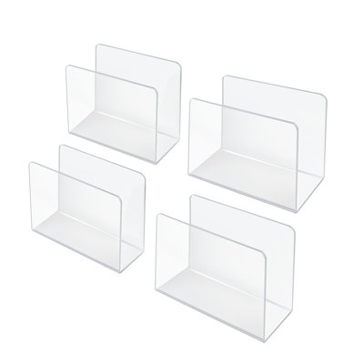 Porte-documents de bureau en acrylique transparent - petit, paquet de 4