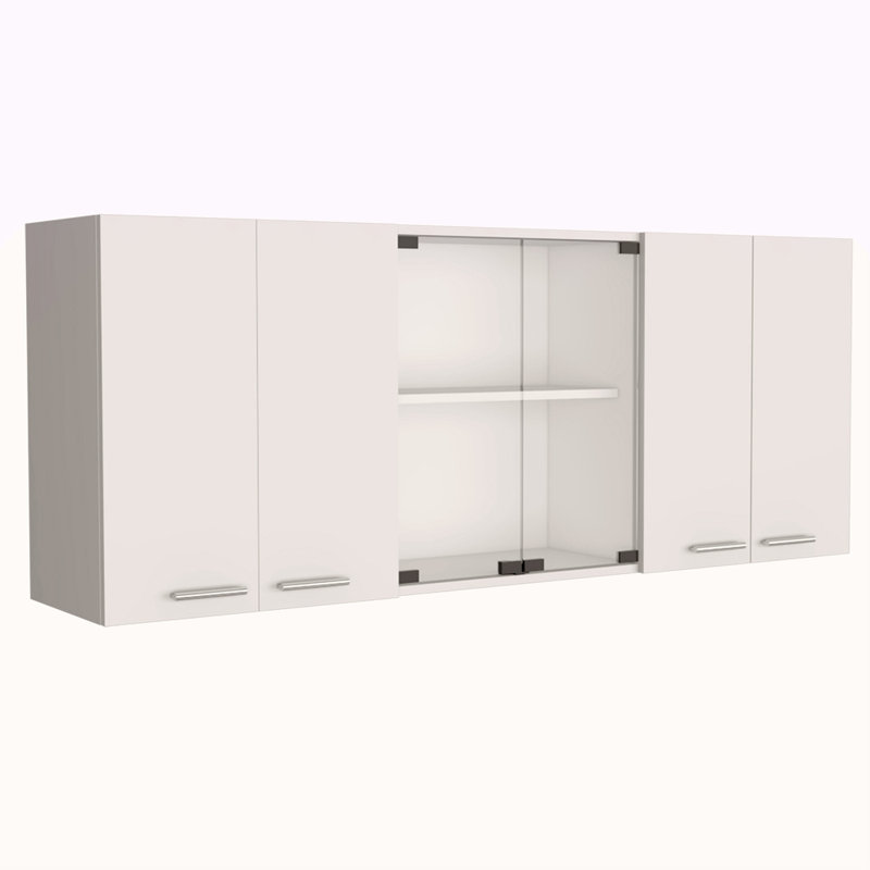 Armoire murale Peoria, quatre tablettes intérieures, Blanc