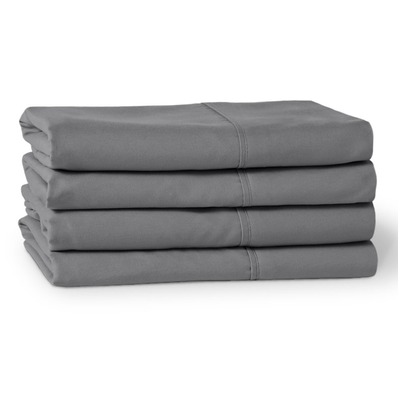 Ultra-Soft Microfiber Pillowcase, Gray, 4 Standard Pillowcases