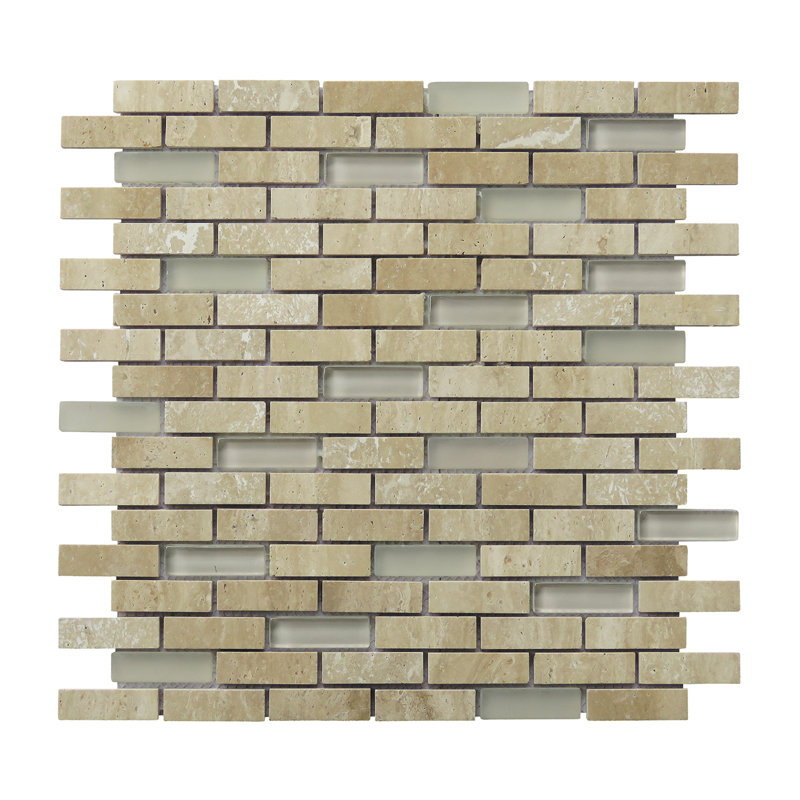 Carrelage mural en mosaïque de travertin 2 "x 0,65" Travertine