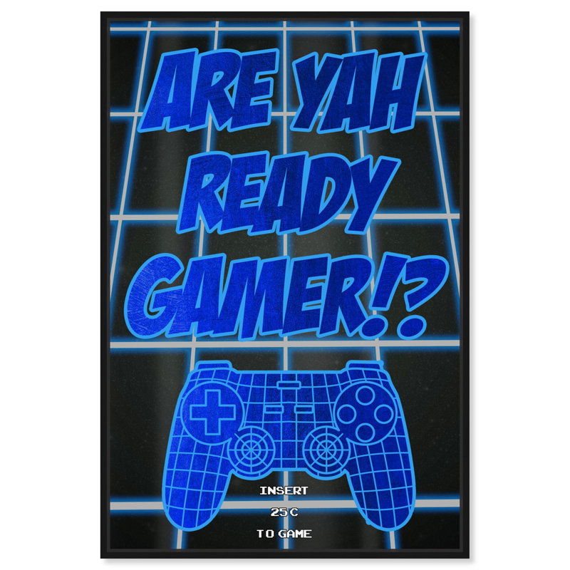 Ready Gamer Canvas Gamer Art Prints by Art Remedy, Black Framed, 16" H x 11" W