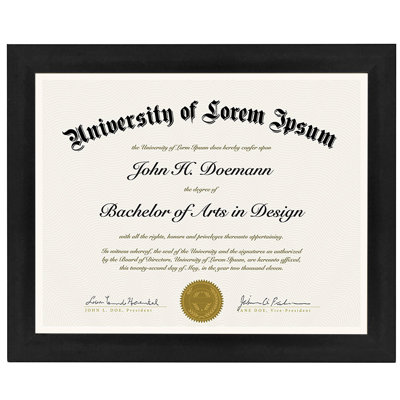 8.5 x 11 Diploma Frame with Composite Wood and Shatter-Resistant Glass in Different Colors