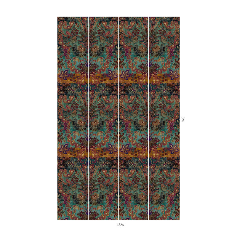 Andastra Wallpaper in Amazonite/Red/Orange/Yellow