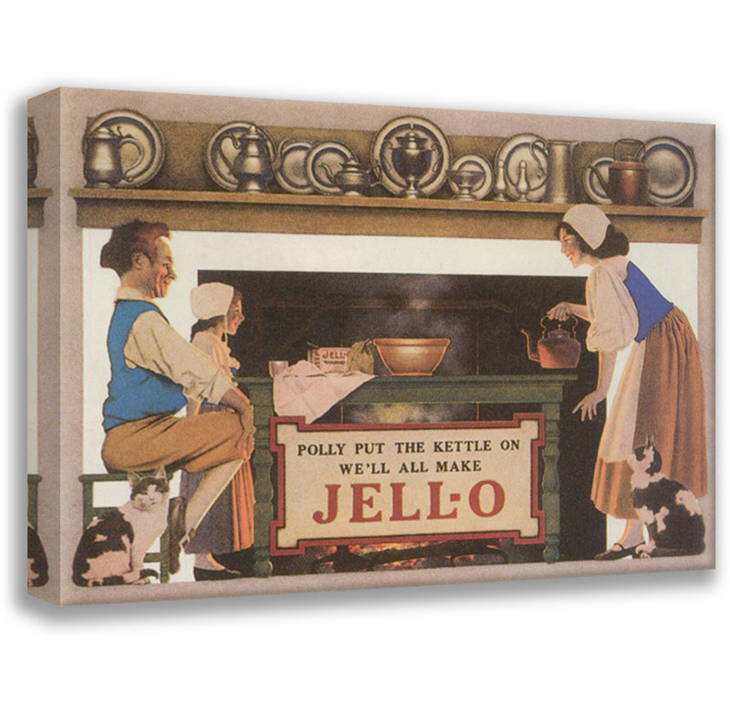 Jello - Polly put the Kettle on by Maxfield Parrish Gallery Wrapped Canvas, 17" H x 24" W