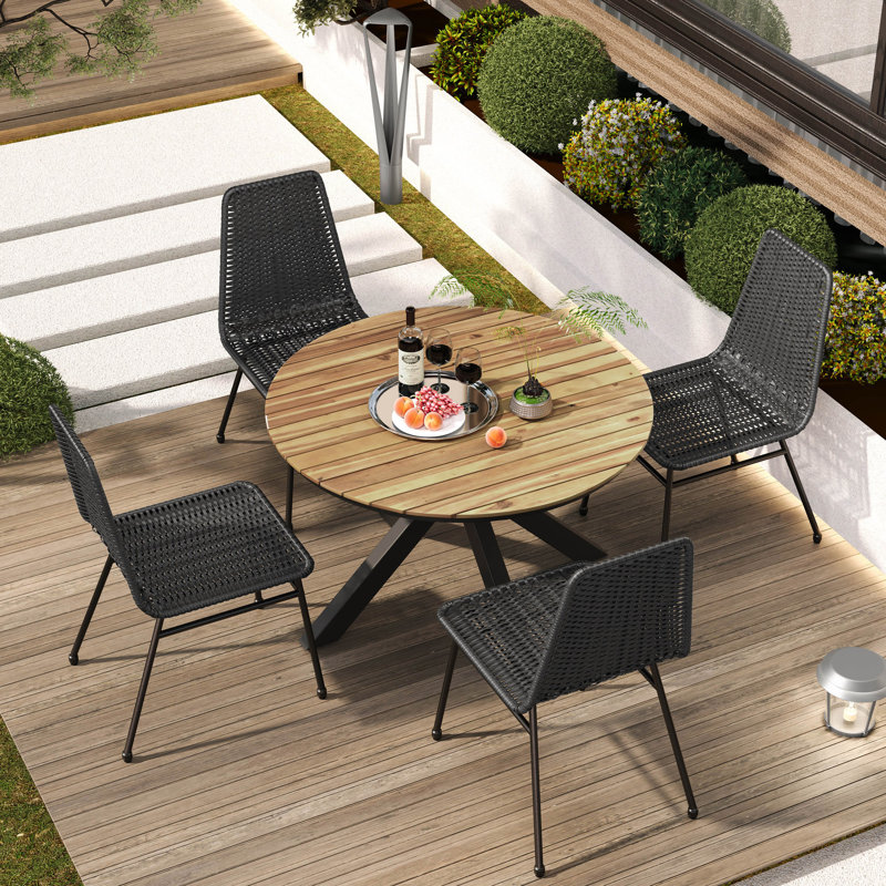 Dining Table And Chairs Set, Black