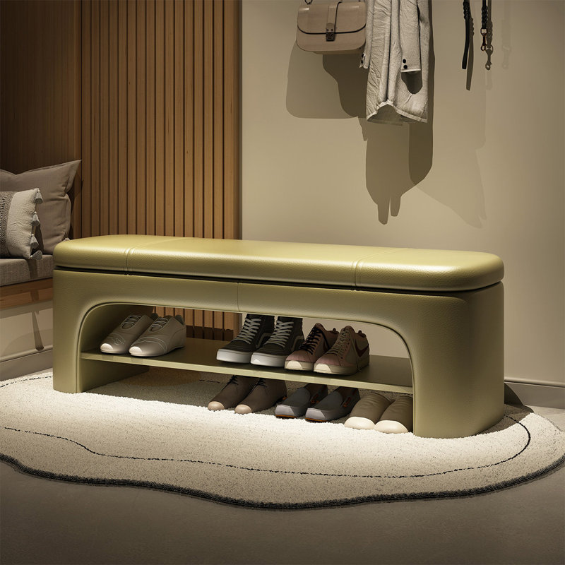 Banc de rangement pour chaussures 39,37 "Green Light Luxury, 17.72" H x 39.37" W x 15.75" D