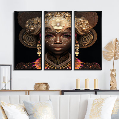Exquiste African Woman Design V " Exquiste African Woman Design V " 3 - Pieces