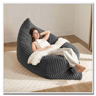 Oversized Convertible Bean Bag Chair Plush Comfort Stylish Home Decor