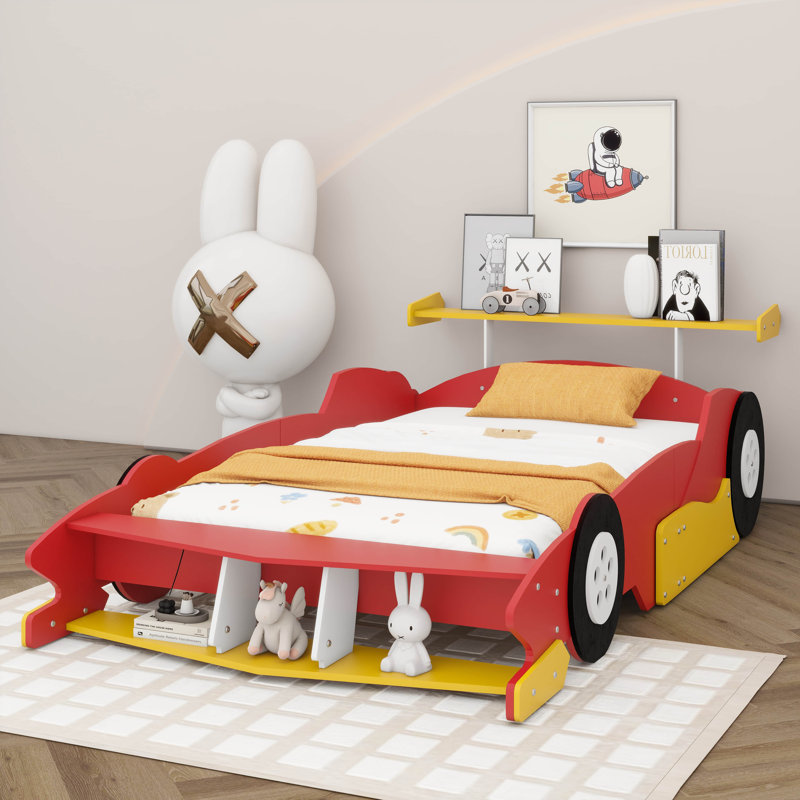 Lit plateforme sur roulettes Dynamic, Rouge