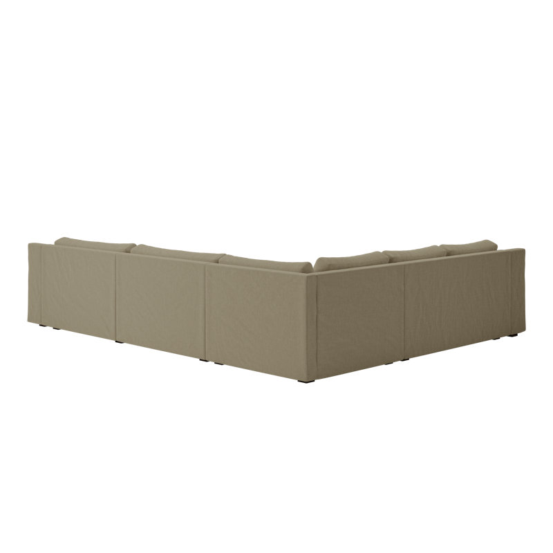 Canapé modulaire en L réversible Elevate, Farro Upcycled Poly