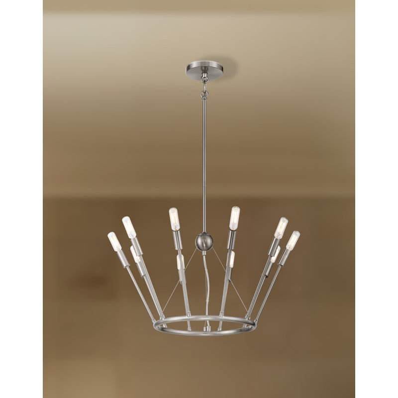 Lustre en roue de chariot à 10 lumières de style bougie