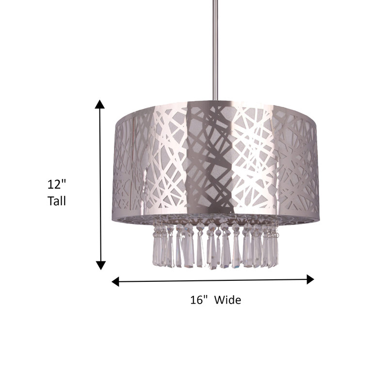 Lustre à plusieurs niveaux 3 lumières/états Clarens, H 39 po x l 16 po x P 12 po, Chrome