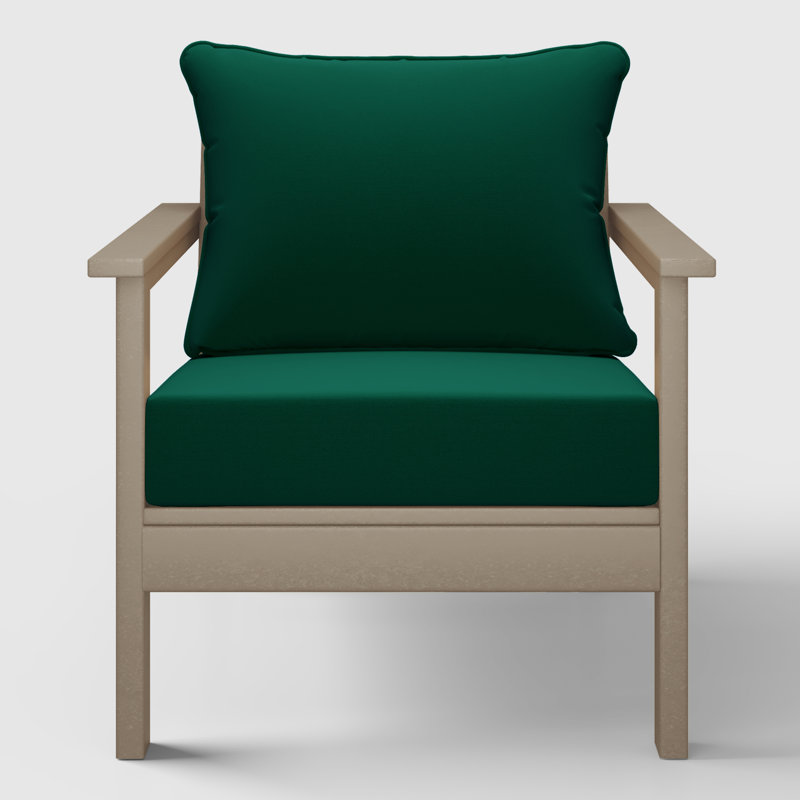 Chaise profonde avec coussins (ensemble de 2), Green, Marron clair