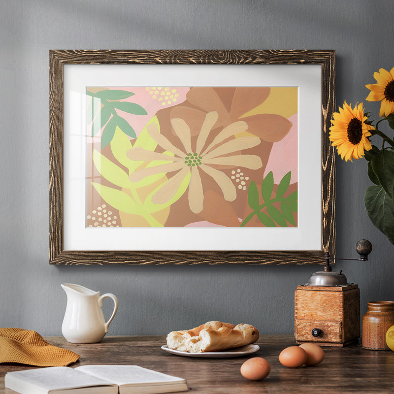 Fleurs neutres II, Noyer, H 22 po x l 32 po x P 1,5 po