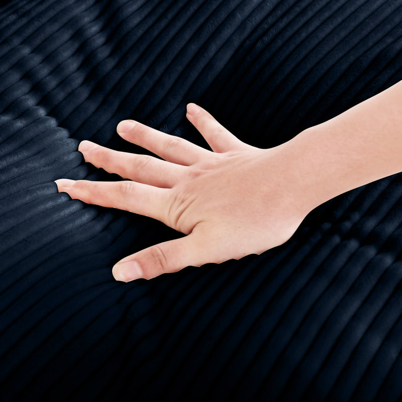 Confortable velours côtelé bleu - Siège profond pour une expérience douillette., Blue