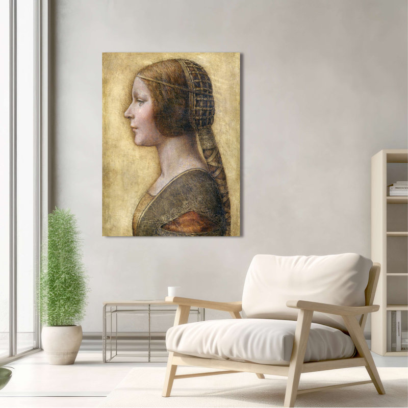 Wrapped Canvas Print: Leonardo da Vinci, Profile of a Young Woman, 60cm H x 40cm W