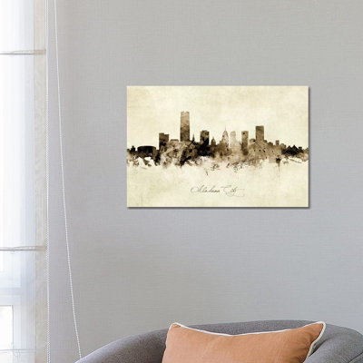 Oklahoma City Skyline by Michael Tompsett - 1 Piece Wrapped Canvas Painting