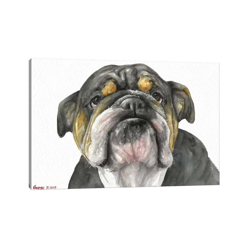 «English Bulldog Look» par George Dyachenko - impression sur toile tendue, H 40 po x l 60 po x 1,5 po